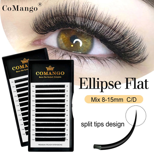 CoMango Ellipse Flat False Eyelash Extension Semi-permanent Black Grey