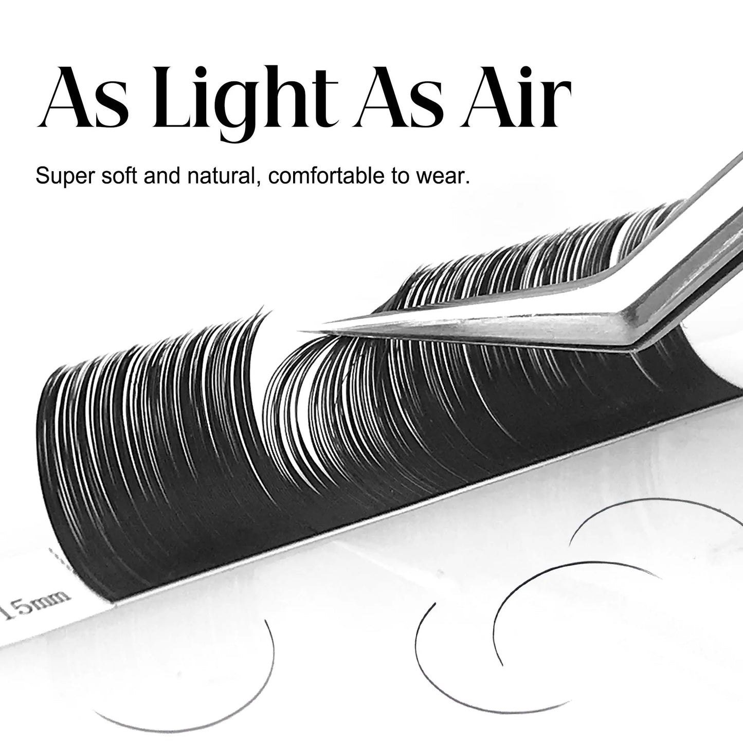 CoMango Ellipse Flat False Eyelash Extension Semi-permanent Black Grey
