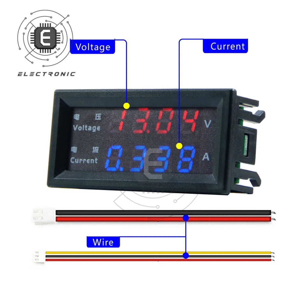 M4430 DC 100V 200V 10A Electronic Digital Voltmeter Ammeter 0.28