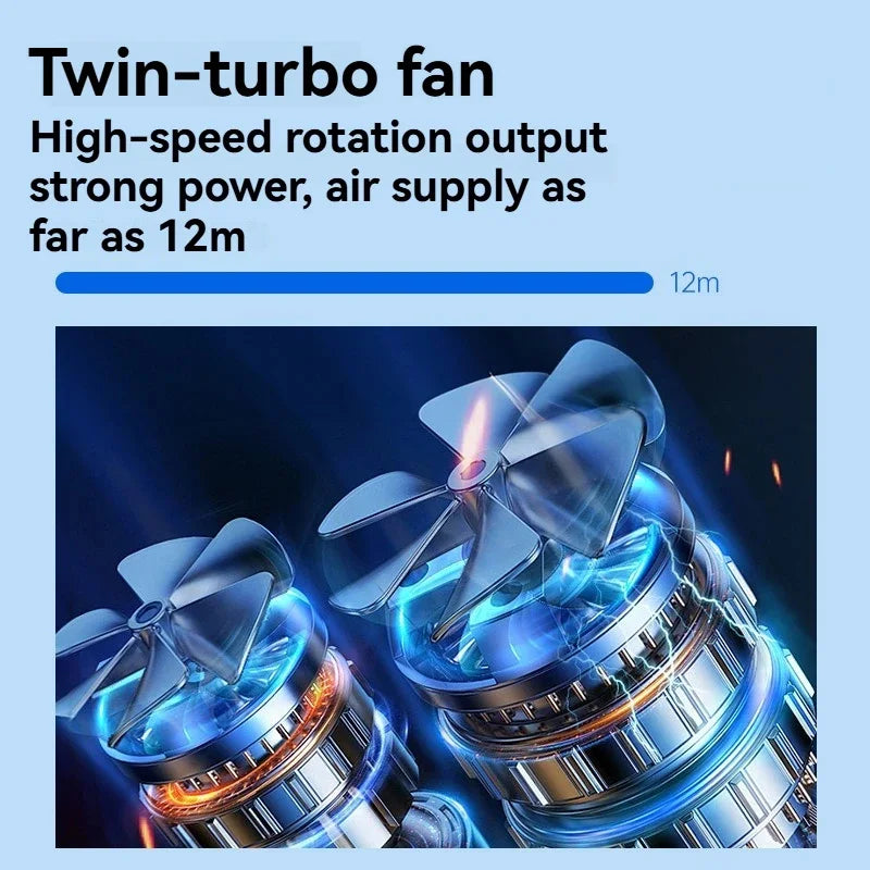 2026 Double-Head Spray Fan – Portable Cooling & Humidifier