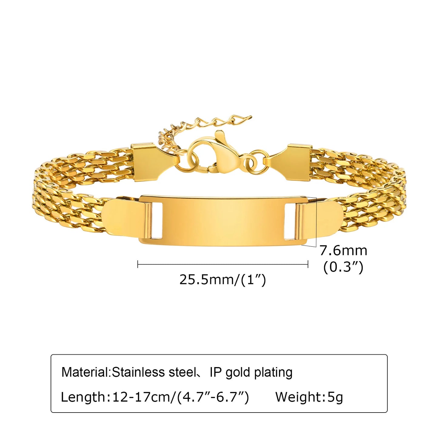 Vnox Personalized Mom Daughter Name Baby Bracelets, Gold Color